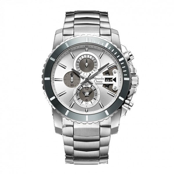 Alexandre Christie AC 6455 Silver White Man MCBSSSL